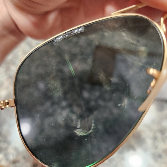 Green Tinted Ray Ban Aviator Sunglasses - Picture 8 of 8
